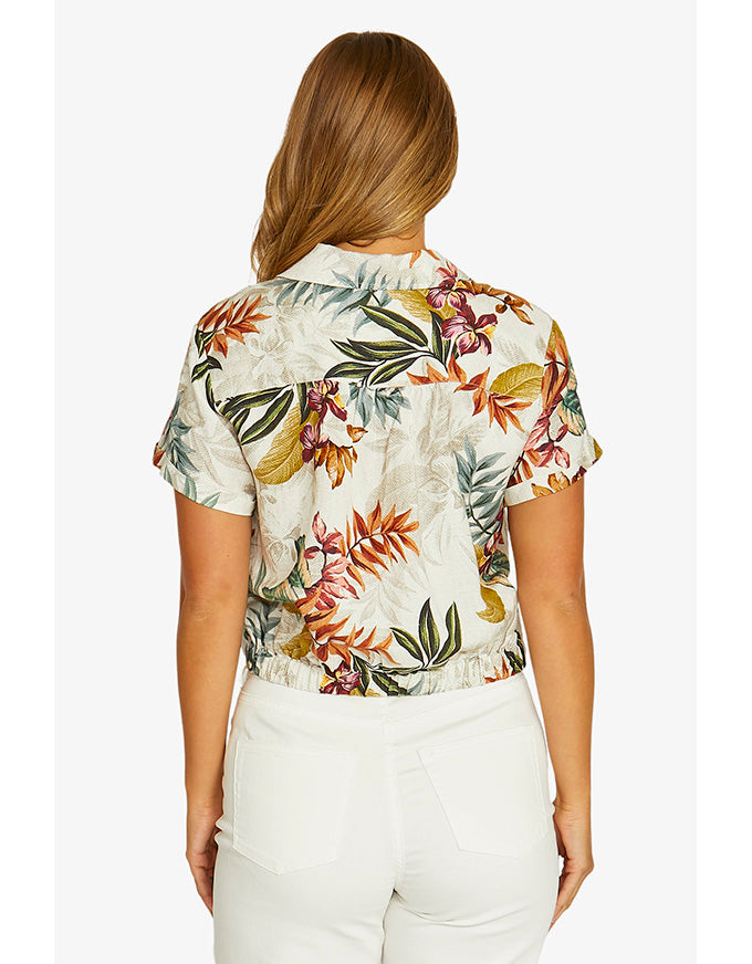 Tahiti Linen Tie Top Multi