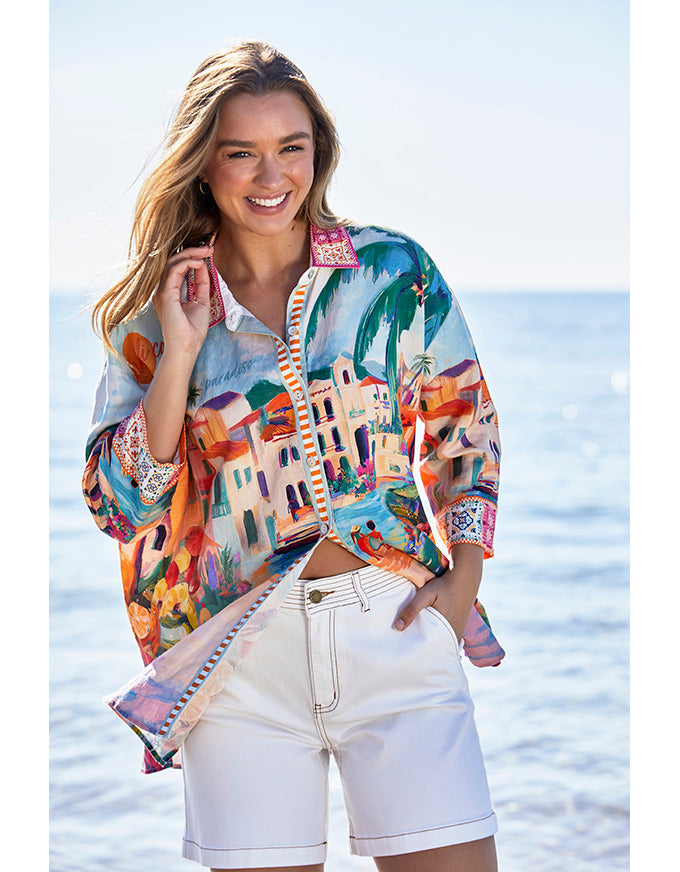 Amalfi Coast Tunic Shirt Multi