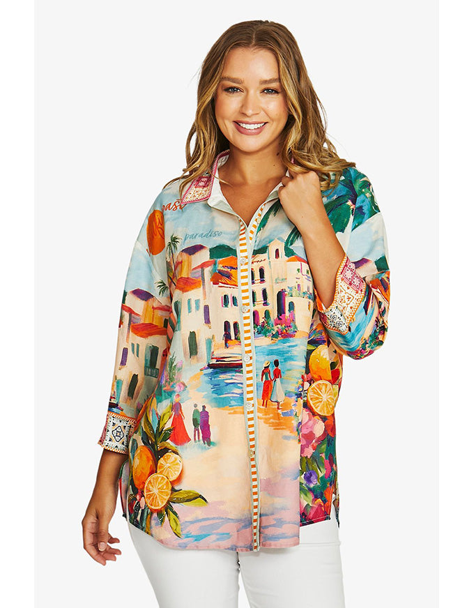 Amalfi Coast Tunic Shirt Multi