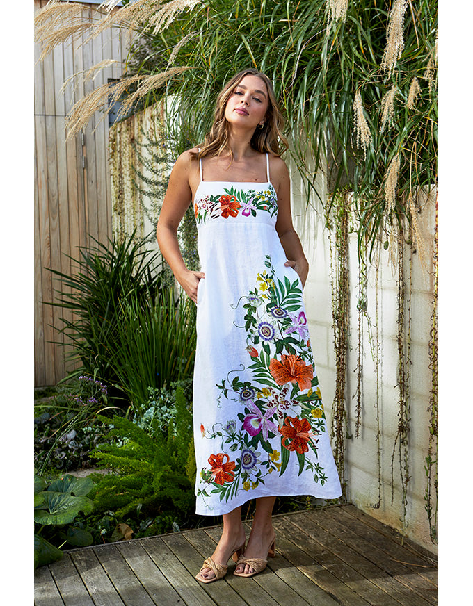 Tigerlily Linen Maxi Dress Multi