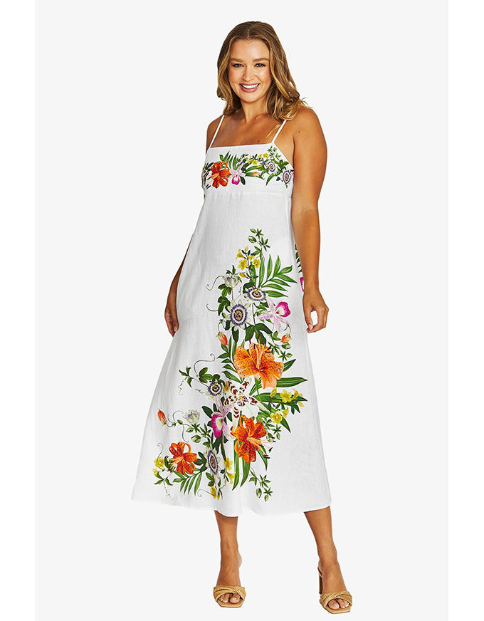 Tigerlily Linen Maxi Dress Multi