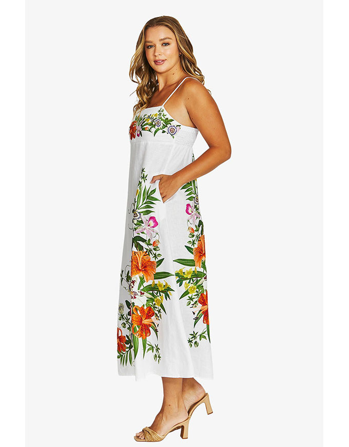 Tigerlily Linen Maxi Dress Multi