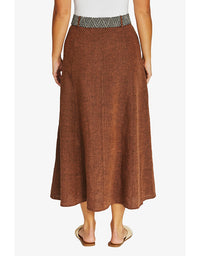 Belted Seam Skirt - Cinnamon