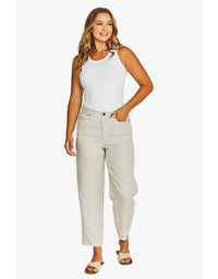 Barrel Leg Linen Jean Natural Flax