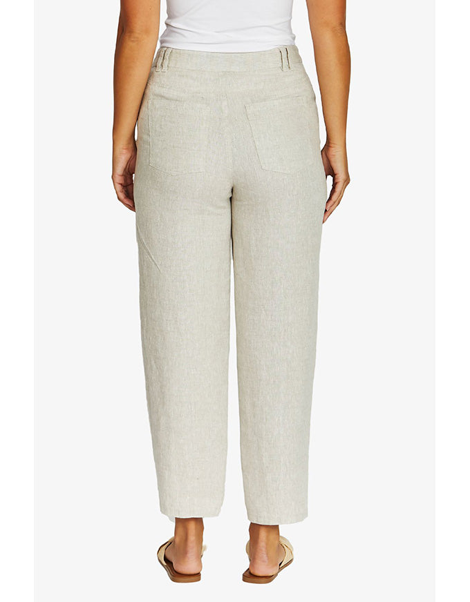 Barrel Leg Linen Jean Natural Flax