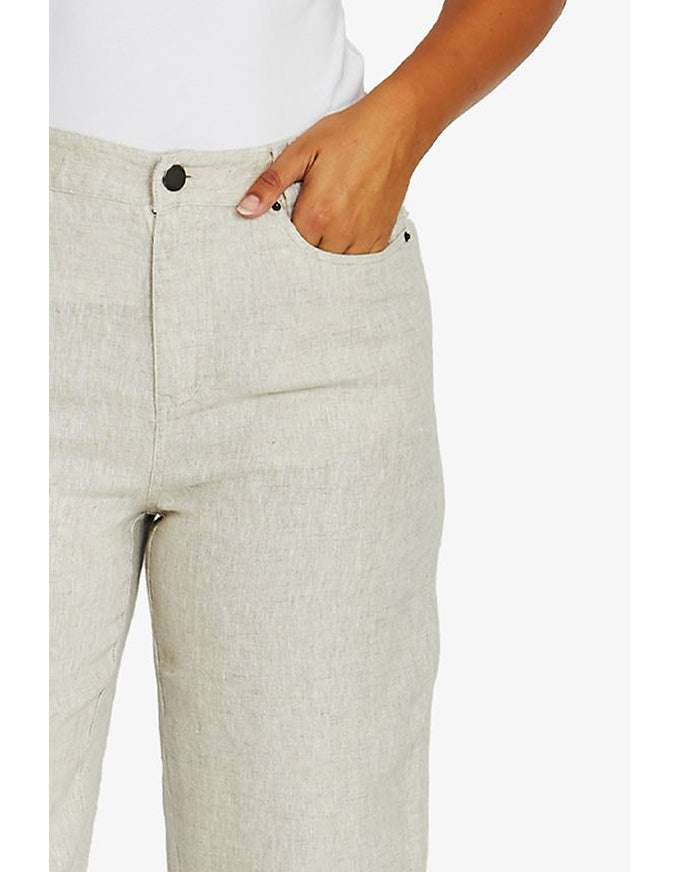 Barrel Leg Linen Jean Natural Flax