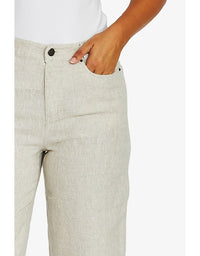 Barrel Leg Linen Jean Natural Flax