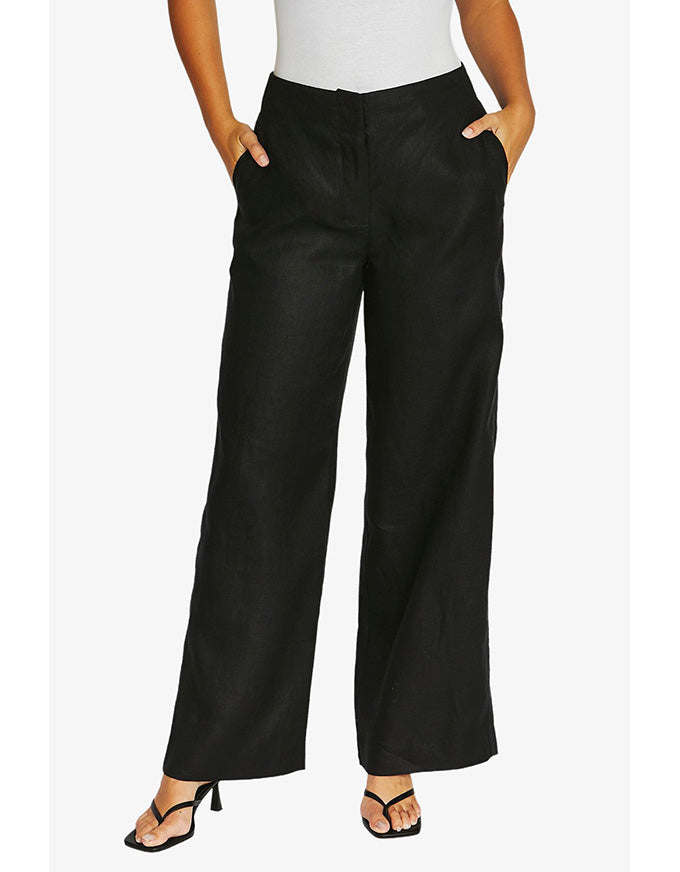 Twill Wide Leg Pant Black
