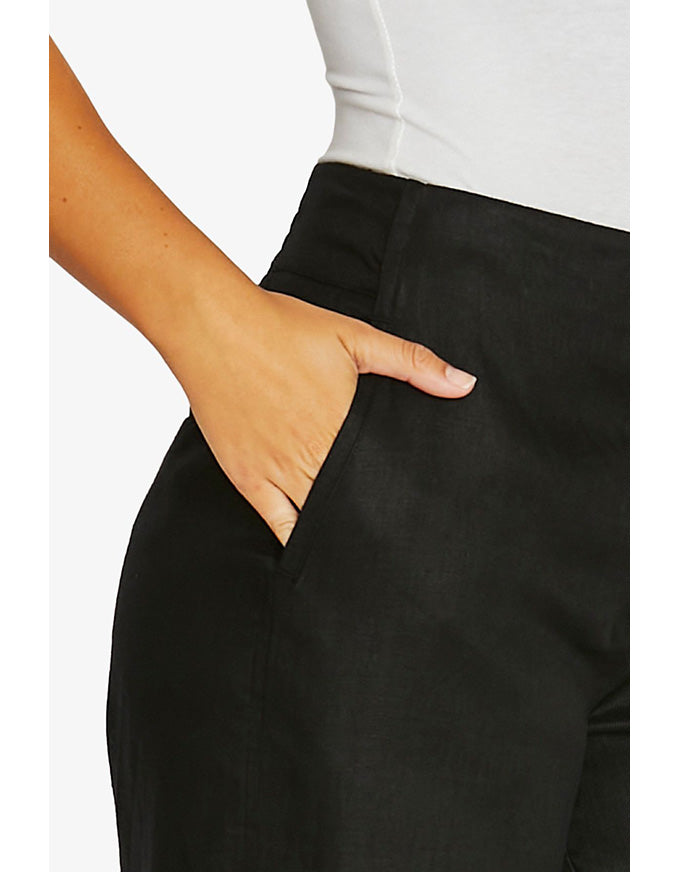 Twill Wide Leg Pant Black