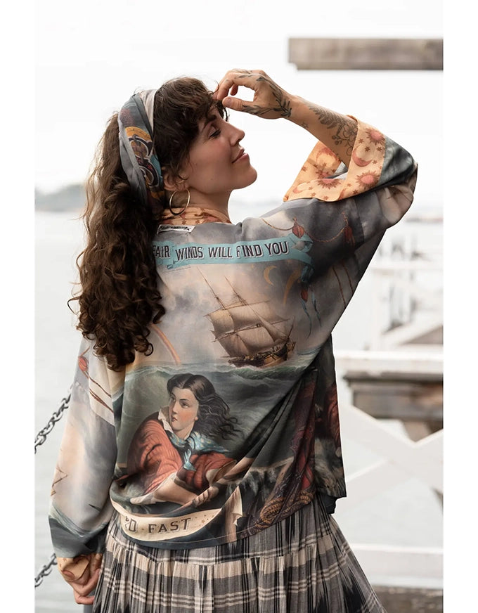 Hold Fast Pixie Cropped Bamboo Kimono