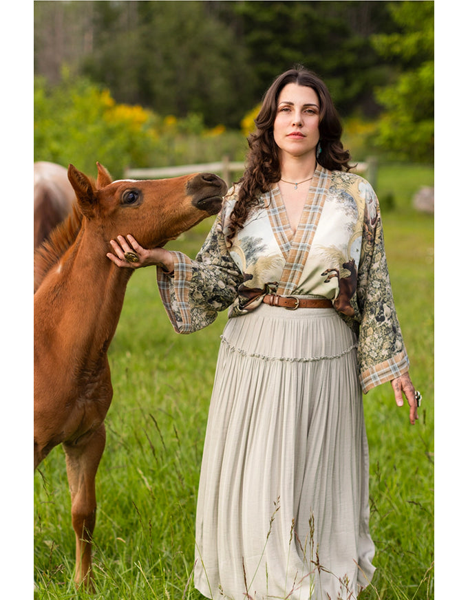 Born To Run Cropped Bamboo Kimono