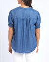 Petal Short Sleeve Top Blue