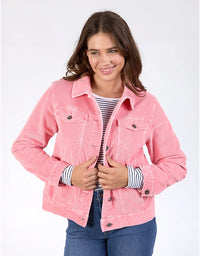 Fleur Cord Jacket Charm Pink