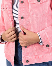 Fleur Cord Jacket Charm Pink