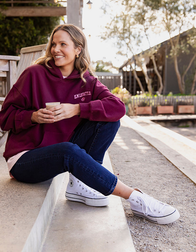 College Hoody Merlot