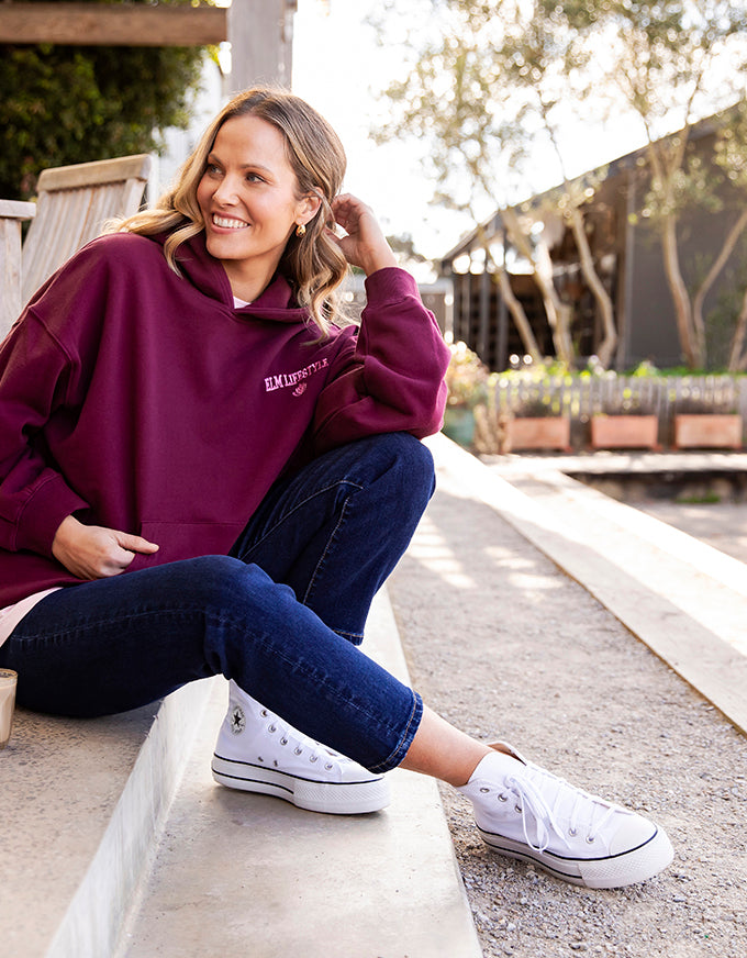 College Hoody Merlot