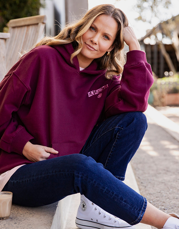 College Hoody Merlot