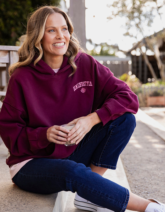 College Hoody Merlot