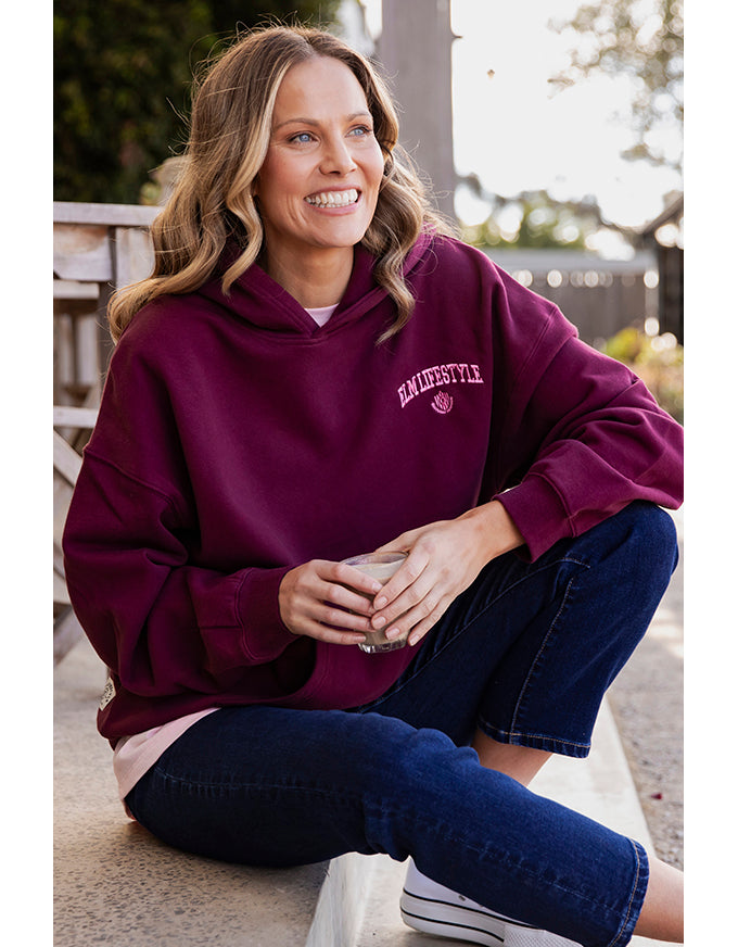 College Hoody Merlot
