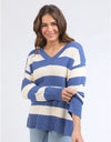 Alexa Stripe Knit Jumper Blue White