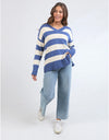 Alexa Stripe Knit Jumper Blue White