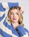 Alexa Stripe Knit Jumper Blue White