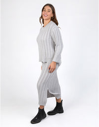 Remi Cable Knit Skirt Grey Marle