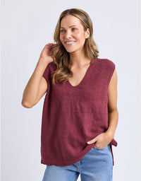 Bowie Knit Vest Plum