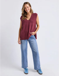 Bowie Knit Vest Plum
