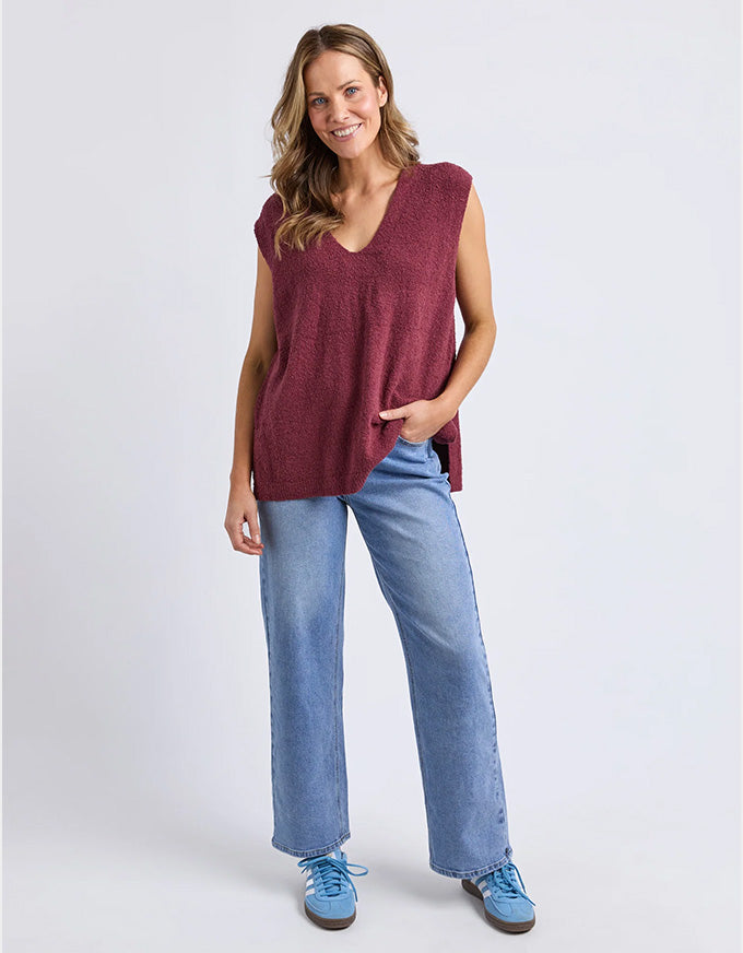 Bowie Knit Vest Plum
