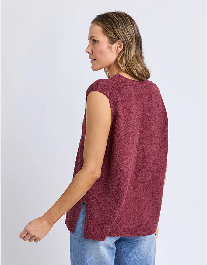 Bowie Knit Vest Plum