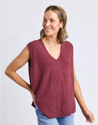 Bowie Knit Vest Plum