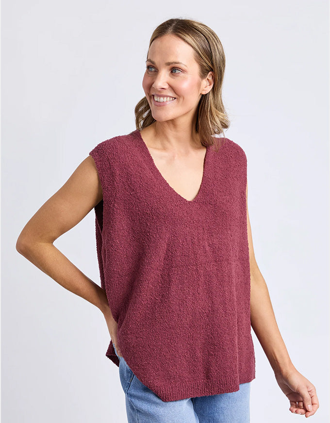 Bowie Knit Vest Plum