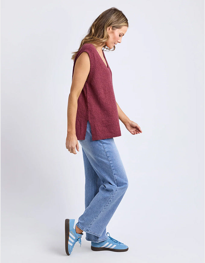 Bowie Knit Vest Plum