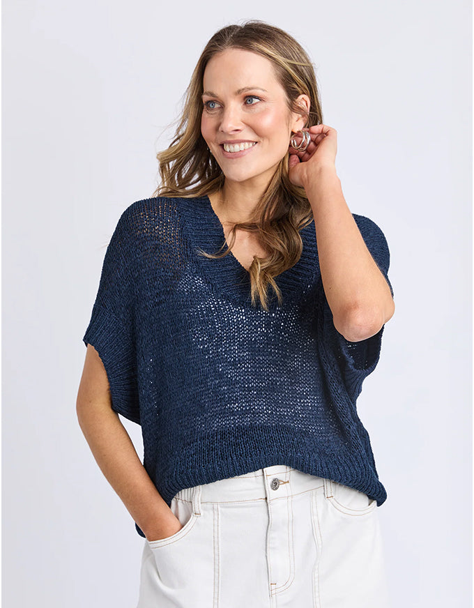 Elba Knit Top Navy