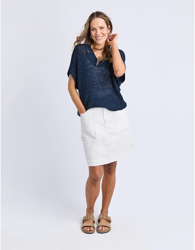 Elba Knit Top Navy