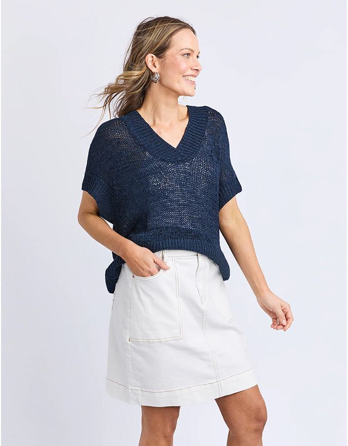 Elba Knit Top Navy