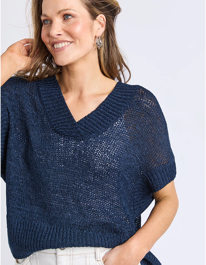 Elba Knit Top Navy