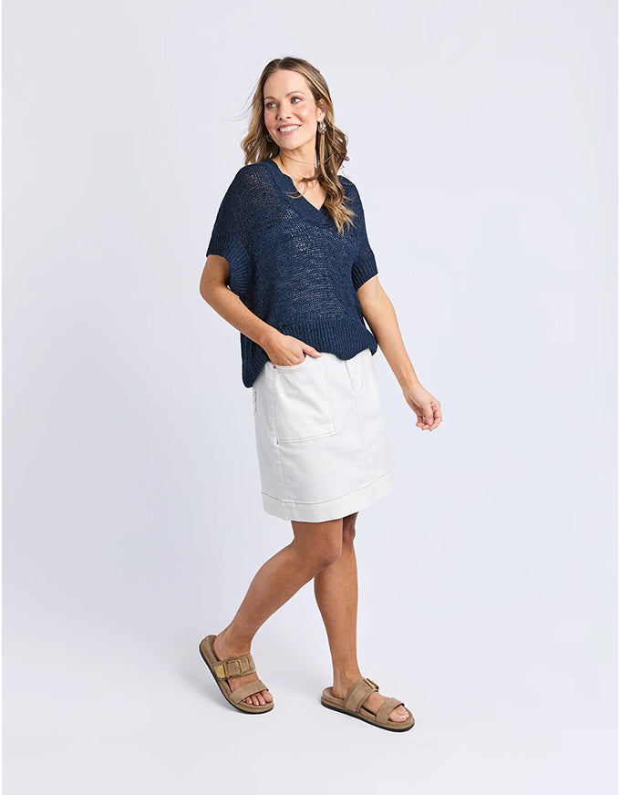 Elba Knit Top Navy