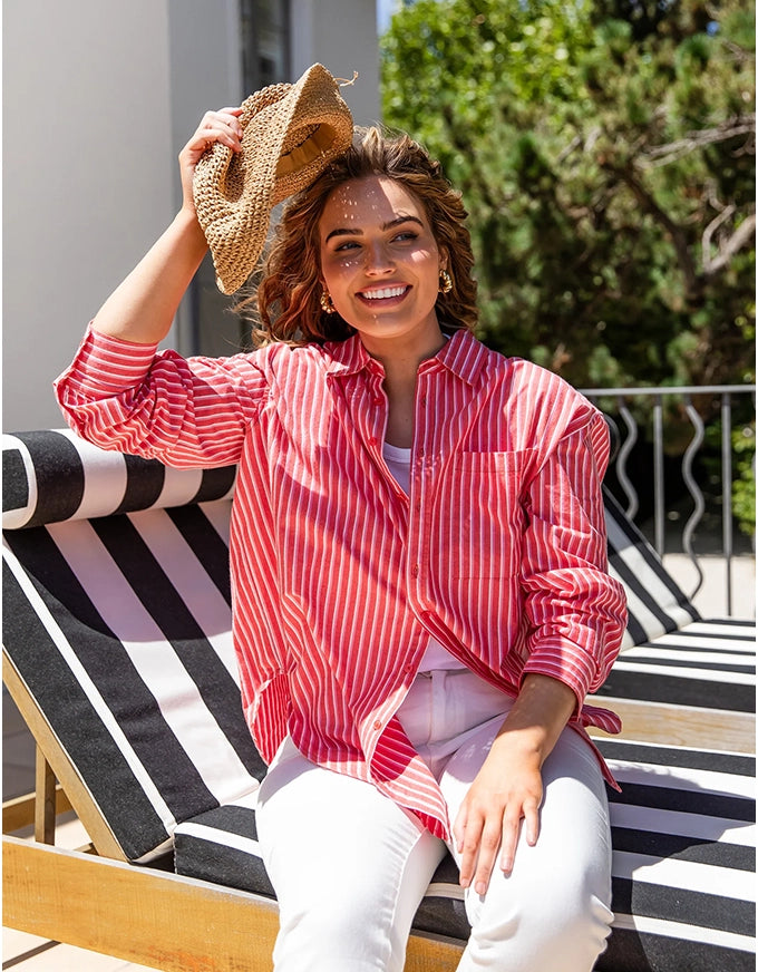 Frankie Striped Shirt Cayenne Stripe