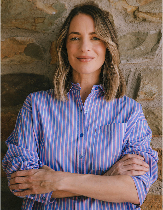 Frankie Striped Shirt - Cornflower Stripe