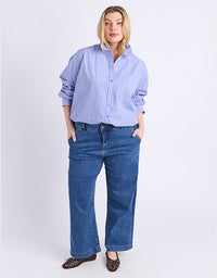 Frankie Striped Shirt - Cornflower Stripe