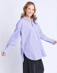 Frankie Striped Shirt - Cornflower Stripe