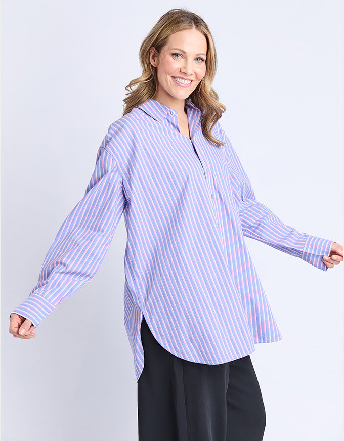 Frankie Striped Shirt - Cornflower Stripe