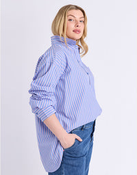 Frankie Striped Shirt - Cornflower Stripe