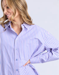 Frankie Striped Shirt - Cornflower Stripe