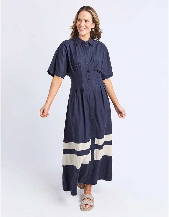 Scarlet Midi Dress Navy Stripe