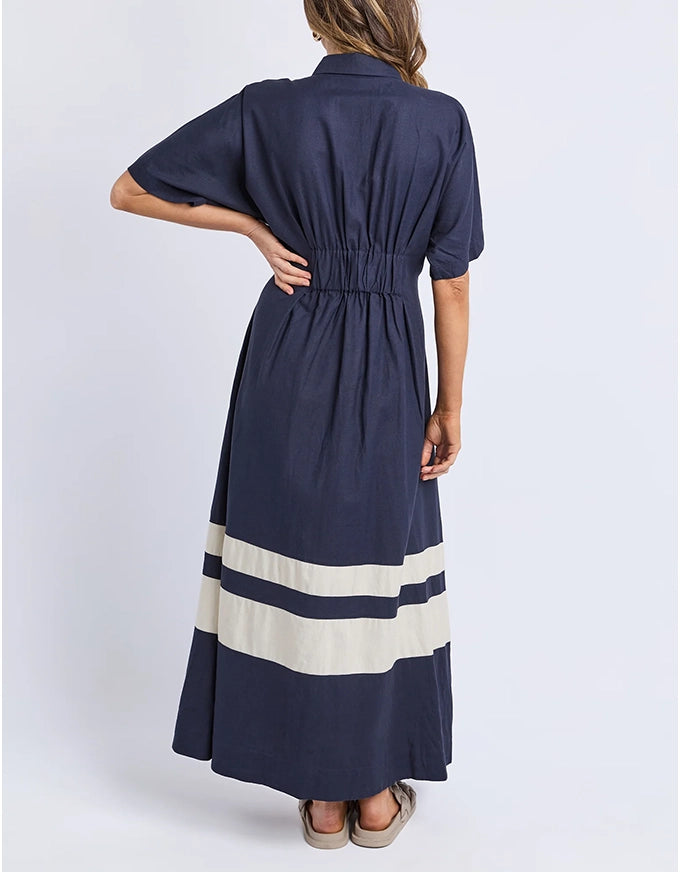 Scarlet Midi Dress Navy Stripe