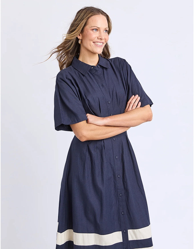 Scarlet Midi Dress Navy Stripe