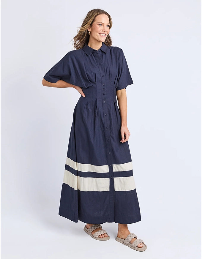 Scarlet Midi Dress Navy Stripe